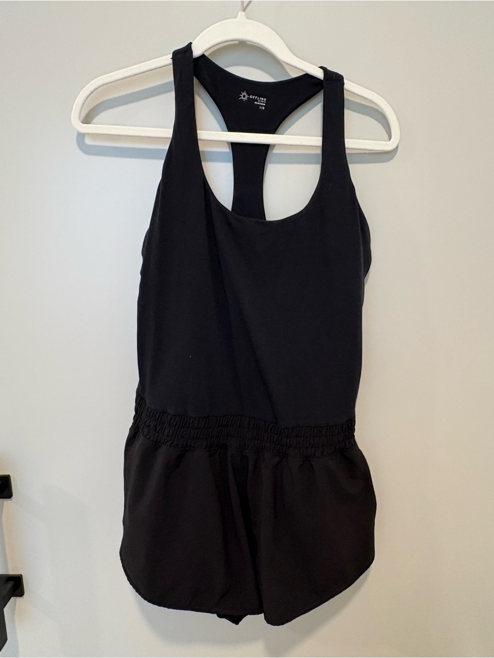 Black Racerback One-Piece Romper